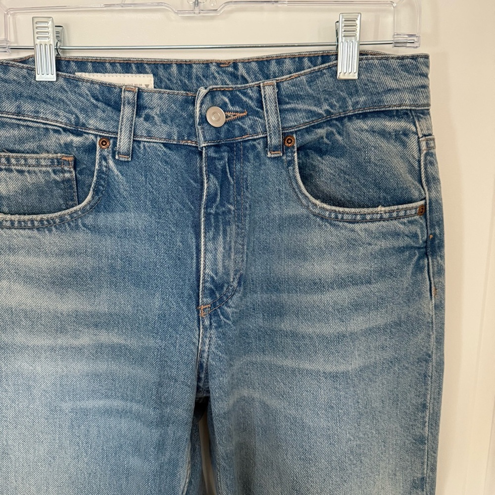 zara mid/high rise wide leg long inseam jeans - 2